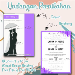 Undangan NIKAH SEDANG 2 SISI NS 04 Simple ( 30 PCS ) dan Murah Bebas Request Design Simple free DESIGN free Foto Kartu Undangan Pernikahan Simple