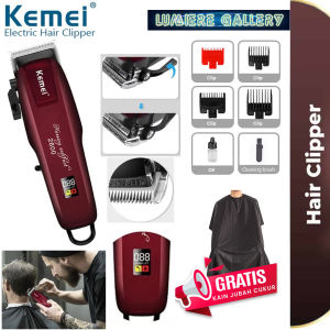 LumG Mesin Cukur Rambut Cas Barbershop KEMEI KM-PG2600 Indikator Baterai LCD Display Digital Paket Barbershop Alat Pencukur