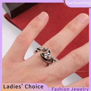 [COD] liuchuanbing Jewellery Cổ Điển Dễ Thương Mèo Nhẫn Phụ Nữ Đồ Trang Sức Hợp Thời Trang Có Thể Điều Chỉnh Vòng Món Quà Đảng Phụ Kiện