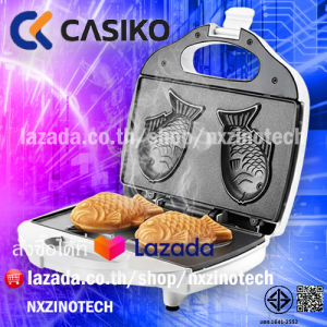 พร้อมสูตร Casiko เครื่องทําขนมไทยากิ/ครัวซองต์/แพนเค้ก/โดนัท/วาฟเฟิลรูปปลา รุ่น CK5009