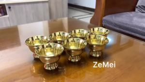 7pcs Brass Tantric Bowl Auspicious Luster Goblet Tibetan Bowl 5.7cm Holy Water Cup Buddhist Homes Gift Desktop Decorative2026