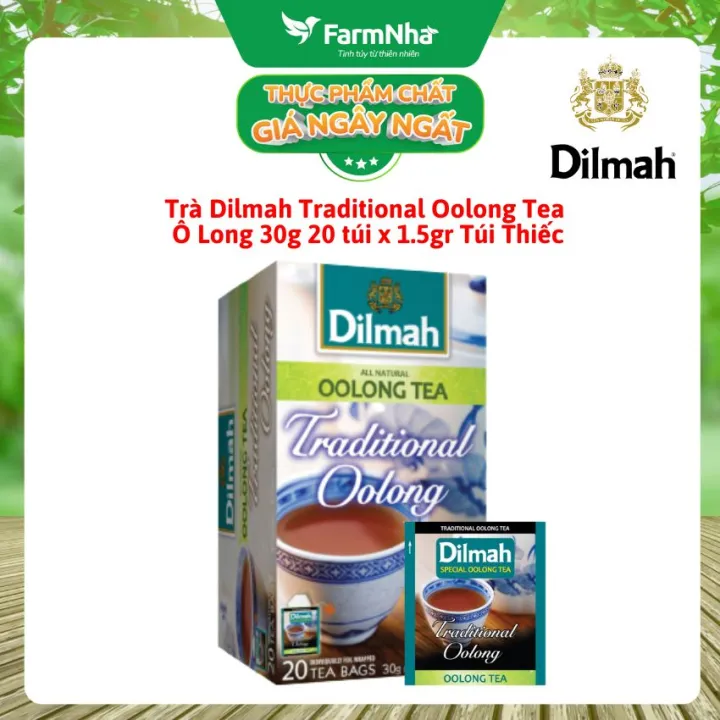 Trà Dilmah Traditional Oolong Tea All Natural Tea 30g 20x1.5gr Túi thiếc - Trà Ô Long truyền thống