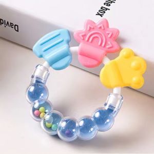 Baby Silicone Hand Holder Teether Toys Rattles Silicone Teeth Biting Toys