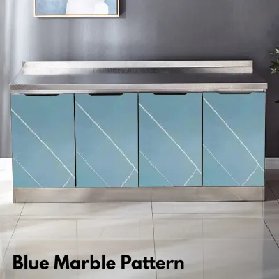 Kabinet Dapur Kitchen Cabinet bertutup Set Stainless Steel Gas Stove Sink Storage Locker Cupboard Almari Dapur Murah