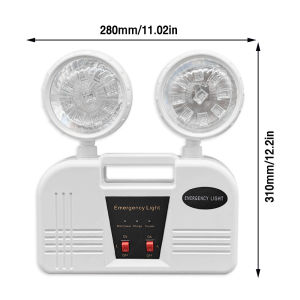 LED Emergency Light Fire Emergency Lamp Rechargeable Dual Head Exit Light Backup Lighting AC85-265V Power Failure Emergency Lighting for Home Office Warehouse Safety
