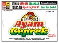 STIKER KACA GEROBAK TULISAN AYAM GEPREK JUMBO. 