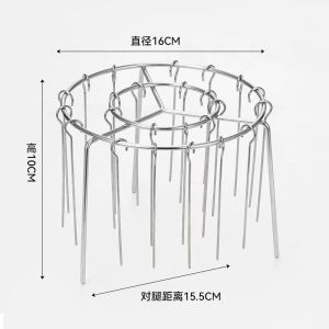 Stainless Steel Vertical Air Fryer Grill Household Meat Baking Barbecue Skewer Holder Multifunctional Double Layer Oven Hanging Bracket不锈钢立式空气炸锅烤架家用烤肉烧烤架多功能双层烤箱吊架