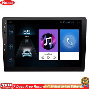 【Ready】【Vktech】7/9/10 Inch GPS Car Audio Bluetooth-Compatible USB 4GB RAM+32GB ROM Car Multimedia Player Mirror Link WIFI Touch Screen