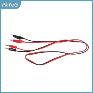 PkYeG 1PC nhiều mét thử nghiệm dẫn cáp dòng 100cm đôi kết thúc chuối cắm để Alligator Clip điện kết nối tự làm công cụ