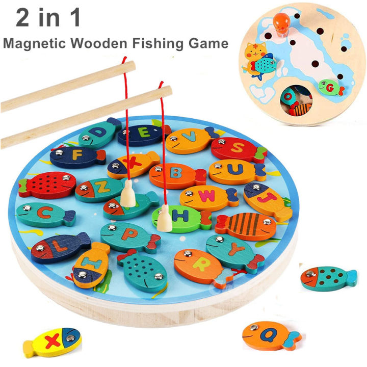 Moulty Magnetic Fishing Game Toddler Wooden Toys Preschool