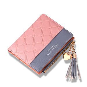 Nino Circle Wallet Dompet Lipat Wanita Import Pendek Dengan Resleting Rumbai