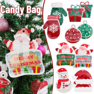12Pcs Christmas Present Bags Candy Storage Plastic Christmas Gift Packaging Ziplock Bag Decoration