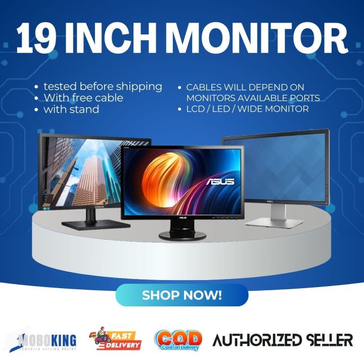 Monitor 24"  22" 19" Inch DELL HP ASUS SAMSUNG ACER  LG Computer PC cctv Monitor Original Brand   MoboKing REFURBISHED