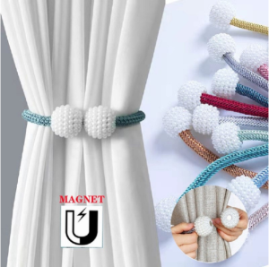 1Pcs Pearl Buckle Magnetic Curtain Clip Curtain Frame Tie Buckle Clip Hanging Ball Buckle Tie Curtain Accessories