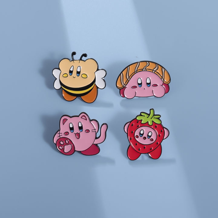 Kawaii Animal Kirby Enamel Pin Cartoon Metal Brooch Movie Anime Lapel