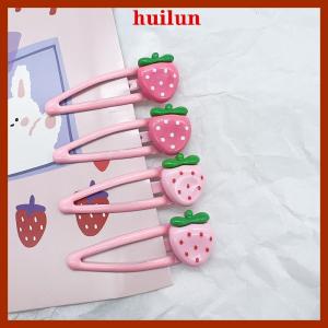 huilun 2 Pcs Cute Sweet Strawberry Hairpin Lovely Pink Hair Clips Girls Bangs Clips BB Snap Clip Hair Accessories