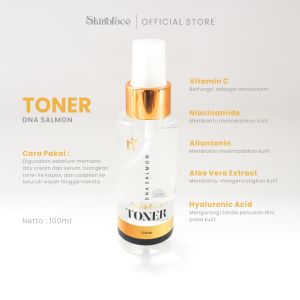 Skincare DNA Salmon Series Skinaface Lengkap Facewash Toner Krim Malam Krim Siang dan Serum