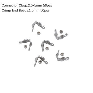 เซตลูกปัดย้ำปลายตะขอสแตนเลสชุดทำเครื่องประดับ100ชิ้นสำหรับสร้อยข้อมือทำด้วยมือแบบ DIY อุปกรณ์เสริมเกี่ยวกับสร้อยคอ