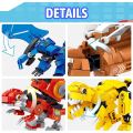 SpaceKids Dinosaur Transformers 6-in-1 Combination Childrens Lego Block 6-pox Set Robot Toy Compatible Design. 