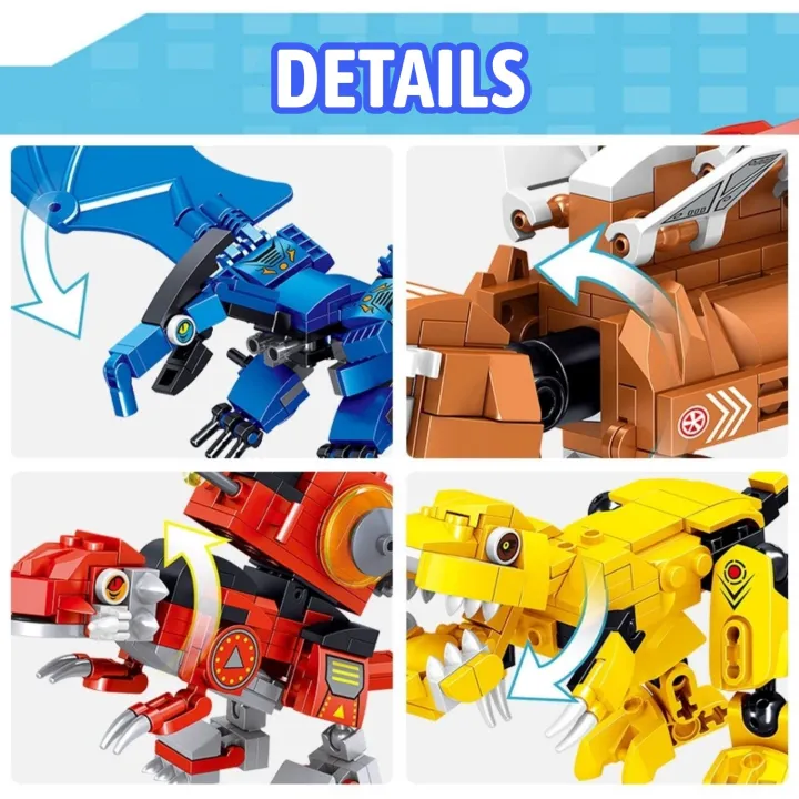 SpaceKids%20Dinosaur%20Transformers%206-in-1%20Combination%20Childrens%20Lego%20Block%206-pox%20Set%20Robot%20Toy%20Compatible%20Design%20-%20Image%203