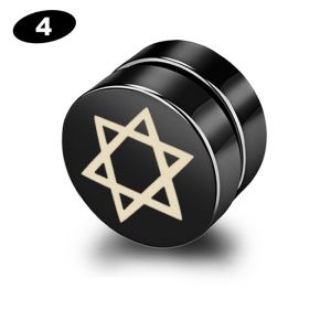 Bravego 1 đôi nam thời trang không xỏ lỗ bông tai nam châm bằng thép titan màu đen Bông tai kẹp