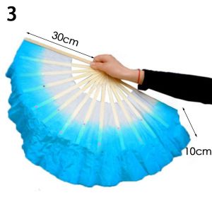 OWMXZL Kid Women Dancer Practice Long Imitation Silk Fans Belly Dancing Fan Long Silk Fans Rayon Silk Fans