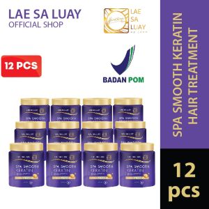 12PC Lae Sa Luay Hair Spa Smooth Keratin / Masker Rambut / Creambath / Keratin / Hair Treatment 250g