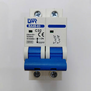 Aptomat AC 2P LWR 32A 40A 63A ngắt mạch CB tép MCB 220V Bảo vệ quá tải ngắn mạch Dùng cho điện dân dụng