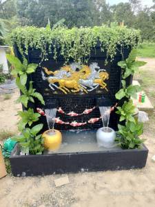 ม่านน้ำตกหินกาบม้านำโชคน้ำตกหน้าบ้านน้ำตกฮวงจุ้ยน้ำพุ เสริมฮวงจุ้ย เงินไหลกอง ทองไหลมาแถมฟรีไฟสปอร์ตไลฟ์2ดวงโอ่งน้ำ2ใบตกแต่งต้นไม้ให้ครบจบในที่เดียว