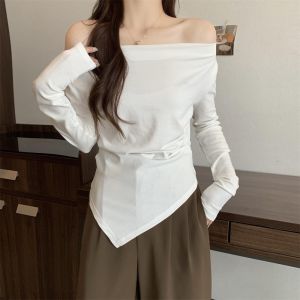 HOKKIE BJ1736 Baju Atasan Kaos Knit Sweater Rajut Wanita Seksi Bahu Sabrina Korea Lengan Panjang