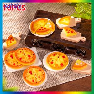 xuhaiy 10PCS Cute Simulation Pizza Food Dollhouse Toys Miniature Models Ornaments Decor DIY Resin Accessories Kids Play House Toys Gift