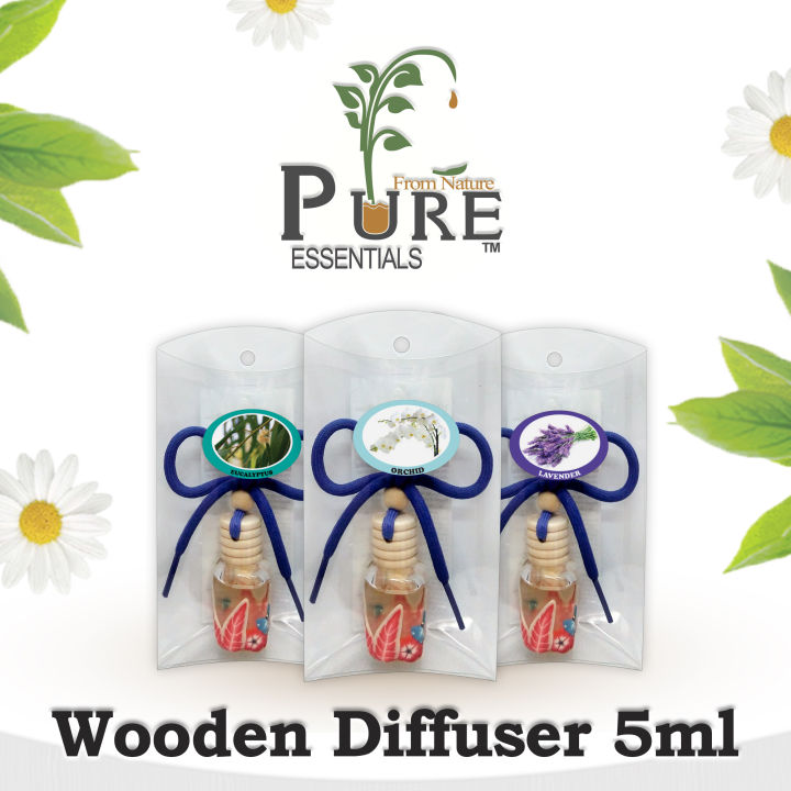 【Pure Essentials】Wooden Aroma Diffuser 5ml (Assorted designs) | Lazada ...