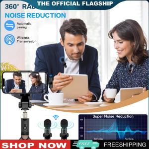 【New Arrival】 Wireless Lavalier Microphone with Noise Cancelling Feature Dual Use Portable Audio Recorder for Content Creators and Vloggers