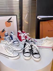Women High-Top Canvas Shoes Vintage Harajuku Casual Lace-Up Platform Skateboard Sneakers Student Walking Shoes | Kasut Kanvas Tinggi Wanita Sneakers Kasual Harajuku Pelajar Tali Selesa Bergaya