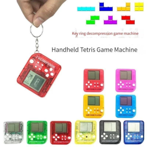 Nostalgic Tetris Game Handheld Keychain Mini Electronic Console For Classic Puzzle Entertainment
