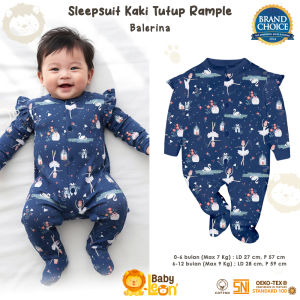 1 Pcs Sleepsuit Baju Tidur Bayi Jumpsuit Panjang Kaki Tutup BABY LEON Jumpsuit Bayi Lengan Panjang Jumper Bayi Perempuan Newborn baru lahir BC-080 Baju Bayi Laki-Laki Baby Pakaian Bayi