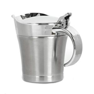 Stainless Steel Thermal Gravy Boats with Hinged Lid Large Capacity Steak Sauce Pots Seasoning Tube Kitchen Supplies