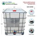 1000 Liter HDPE Food Grade Tank with Polysteel Cage  and Sealed Valve, White IBC Water Tank Plastic Drum. 