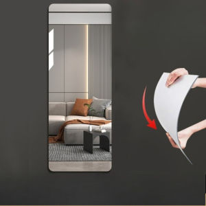 (COD) 20×60CM 20×50CM Mirror Stiker Dinding /Sticker Tempel / Cermin Tempel / Model Cermin Dengan Bahan Akrilik Mudah Dilepas Dan Bentuk Persegi dan Oval