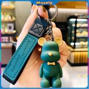 Masely Cartoon Keychain Valentines Day Gift Cute Bear Doll Keyring Bag Pendant Car Keyholder 4 Colors