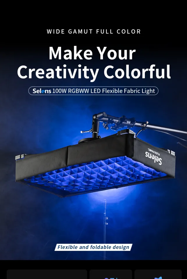 selens 100W RGBWW LED Flexible Fabric Light for Live Broadcast