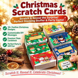 💕Christmas Scratch Card💕Handmade Scratch-Off Cards for Christmas Parties/ Lucky Scratch-Offs/ Truth or Dare/DIY Reward Cards/Party Favor For Kids Adults/Fun Holiday Gift 圣诞刮刮乐