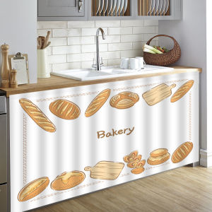 【MLADEN】ผ้าม่านสั้นในครัว ป้องกันฝุ่น มีกาวในตัว ผ้าม่านครึ่งหน้าต่าง แบบเรียบง่าย ผ้าม่านเคาท์เตอร์ครัว