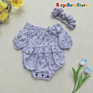 0-12 bulan Romper bayi FURLA jumper bayi anak cewek include bandana Risyababystore