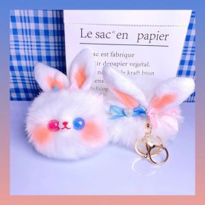 Lovely Cartoon Rabbit Pendant Keychain for Children Cute Plush Animal Backpack Pendant
