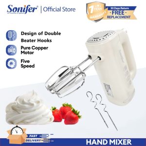 Sonifer Electric Hand Mixer Portable 5 Speed with push eject Professional Baking Household Mixer