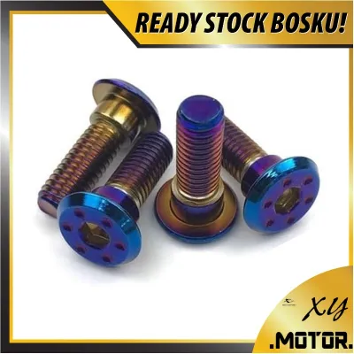 DISC BRAKE PLATE SCREW M8 UNIVERSAL FRONT REAR TITANIUM GOLD SKRU DISC BREK PLATE STEELESS Y15ZR Y125Z LC135 RS150