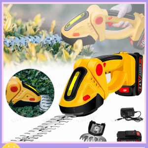 24V Cordless Electric Grass Hedge Trimmer Rechargeable Garden Shear Pruning Shears Garden Tools  Hedge Trimmer
