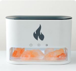 USB Salt Rock 7 Colors 3D Simulation Fire Ambient Light Essential Oil Aromatherapy Fragrance Diffuser Humidifier