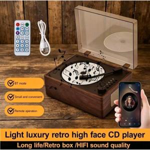 Retro CD Player Rechargeable Wireless Bluetooth Speaker Portable Home Music Player Desktop CD Player for Phone